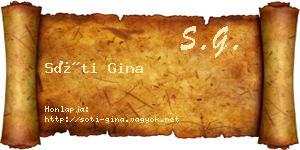 Sóti Gina névjegykártya